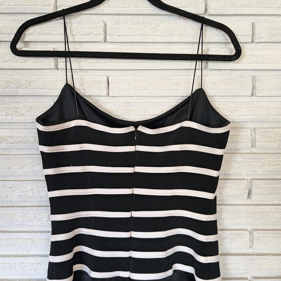 JS Collections Black and White striped dress gown sz. 12 - Picture 3 of 10